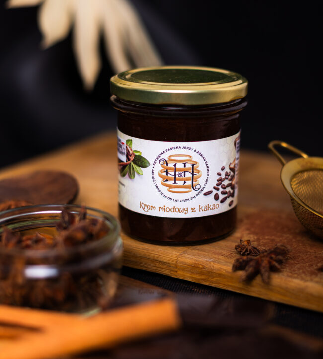 Miód z ciemnym kakao 420g