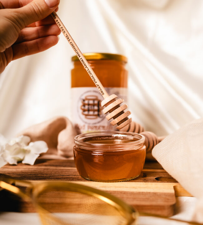 Drewniany nabierak do miodu duży